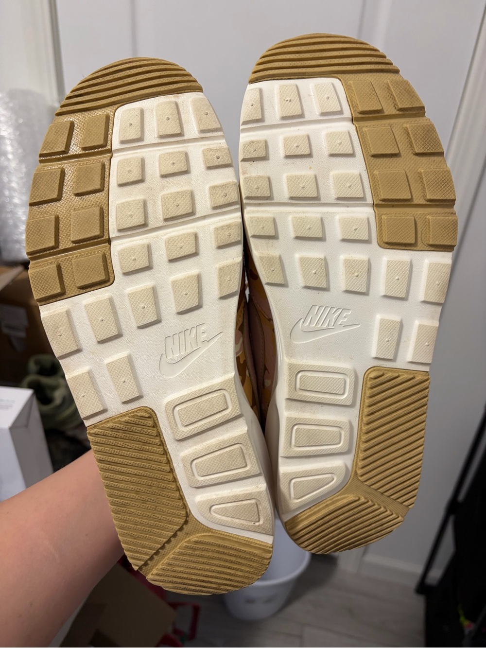 Nike Women’s Tan & Pink Camo Air-Style Sneaker - Picture 3 of 12